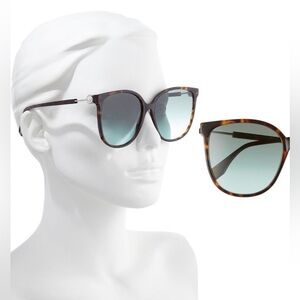 ‼️RARE‼️🎸FENDI🎸🔥NWT🔥58mm Cat Eye in Dkhavana/ Green Aqua